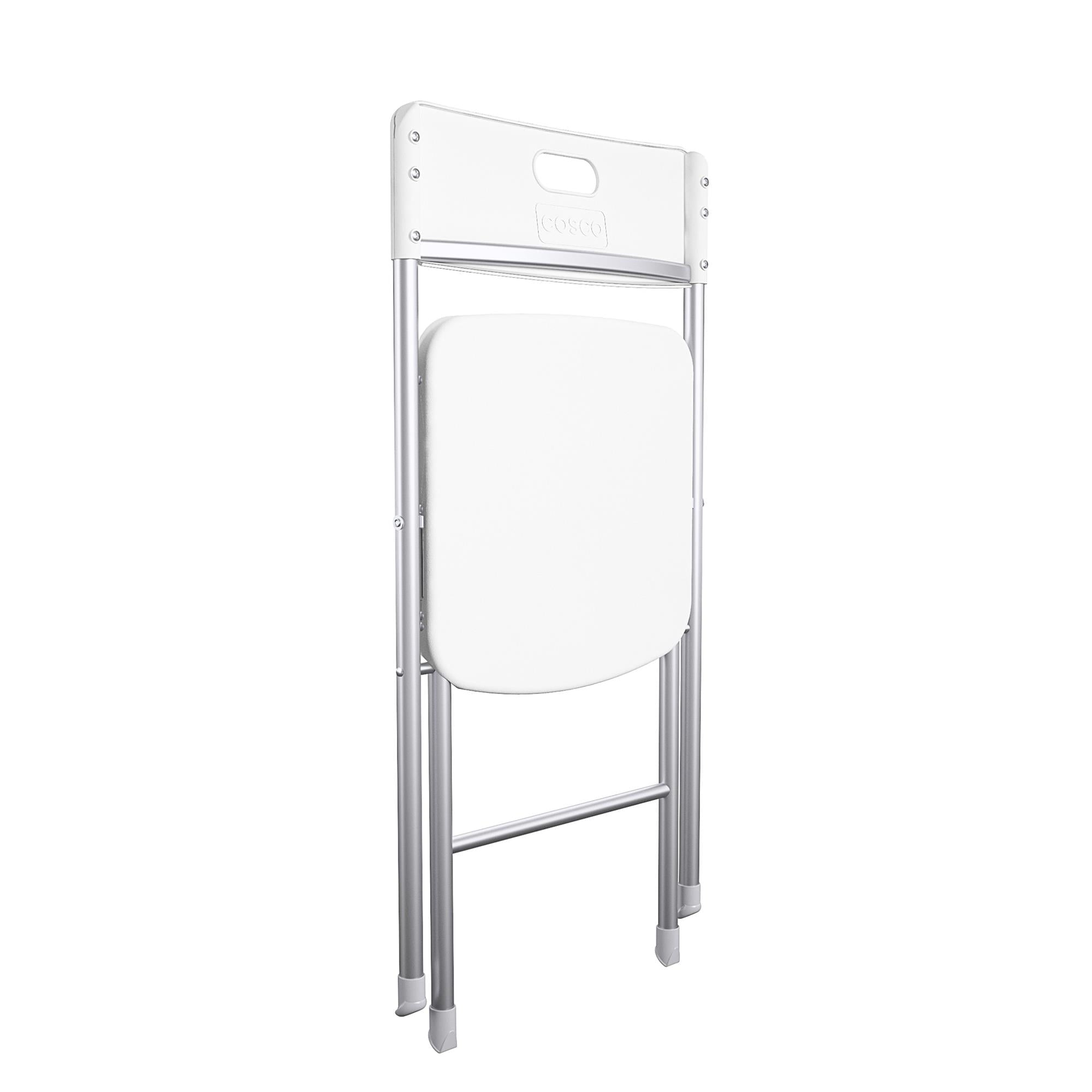 Mainstays Resin Seat & Back Folding Chair, White