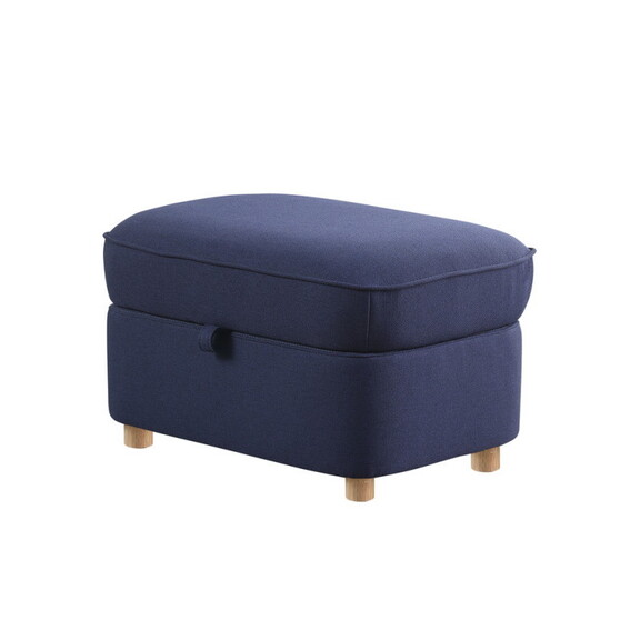 Huckleberry Blue Linen Accent Chair with Storage O...