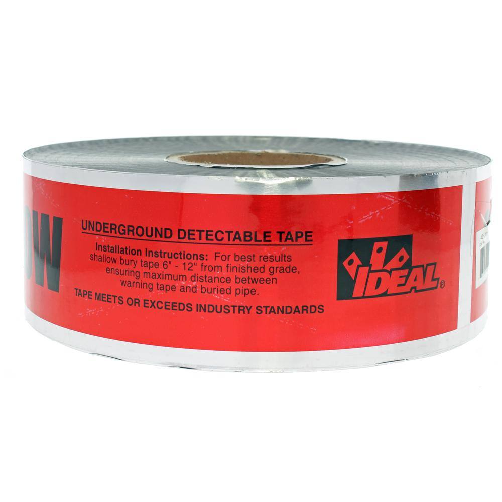 IDEAL 3 in. x 1000 ft. Detectable Underground Tape Caution Buried Electric Line Red 42-201