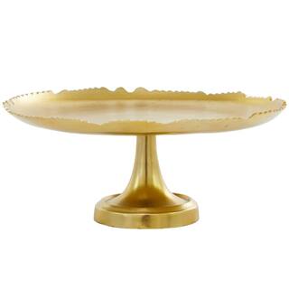 CosmoLiving by Cosmopolitan Gold Decorative Cake Stand with Pedestal Base 043261