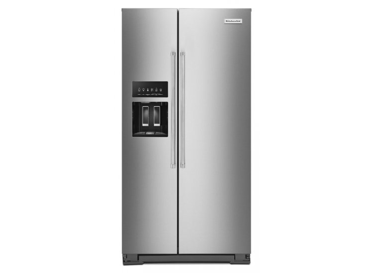 KitchenAid ADA 22.6 Cu. Ft. PrintShield Stainless Steel Counter-Depth Side-By-Side Refrigerator With Exterior Ice And Water Dispenser