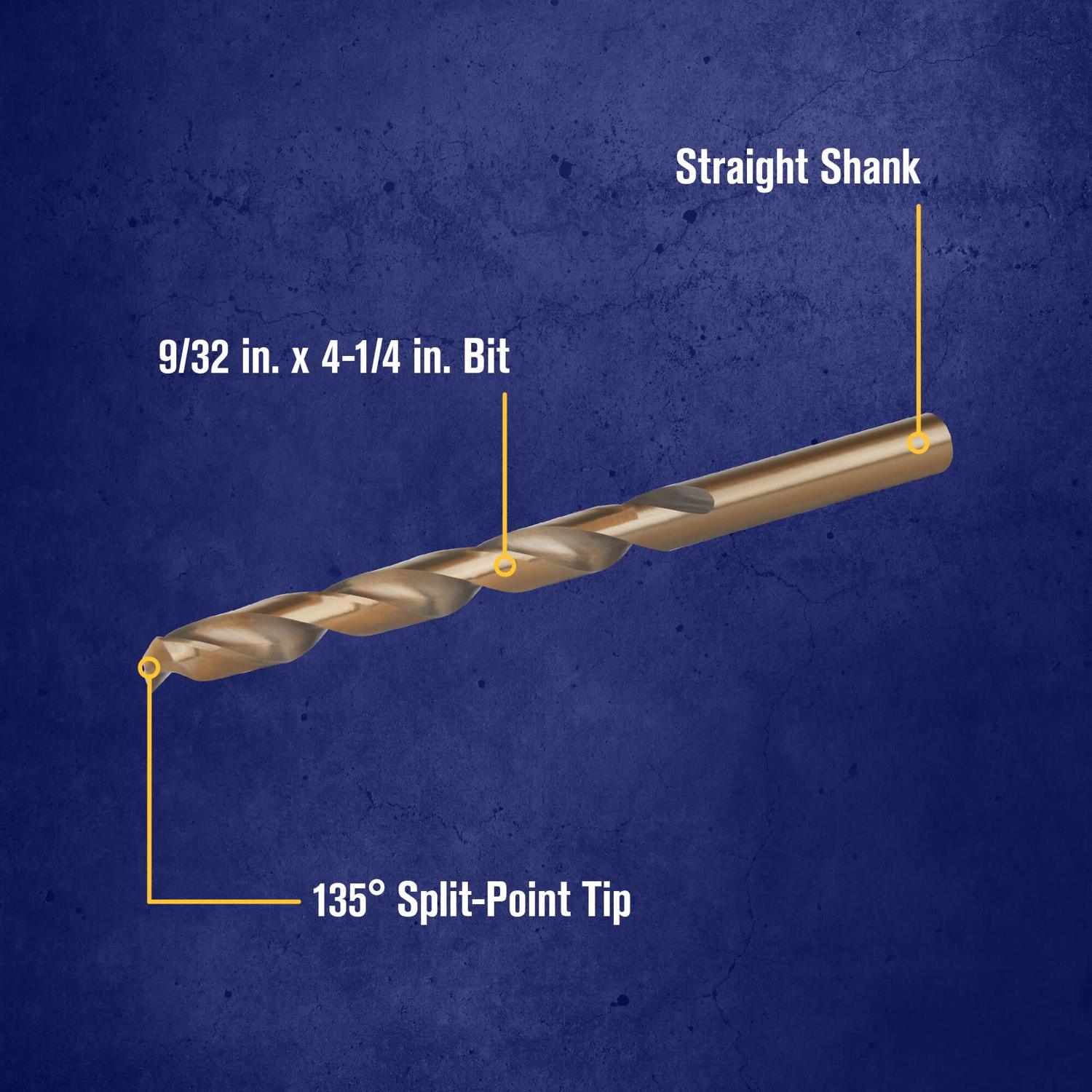 Irwin 9/32 in. X 4-1/4 in. L Cobalt Alloy Steel Drill Bit 1 pc