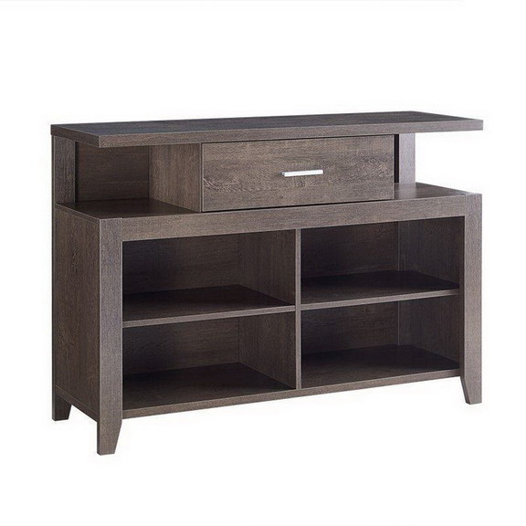 Benjara BM226197 1 Drawer Wooden TV Stand with 4 O...