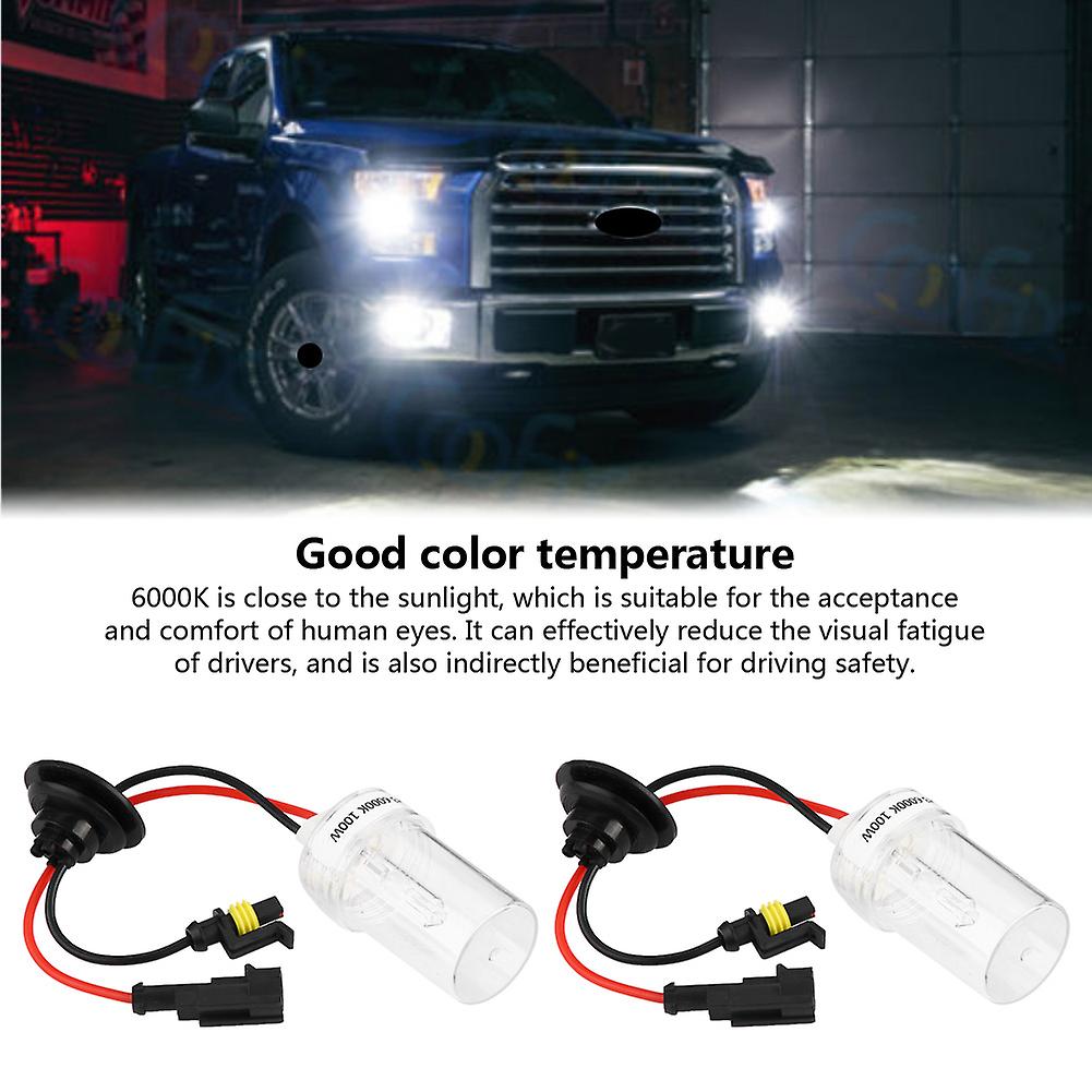 2pcs H3 6000k 100w High Brightness Car Xenon Headlight Head Lamp Replacement Bulbs