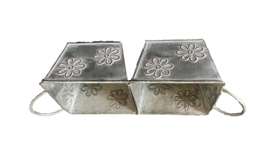 Conjoined Square Succulent Flower Pots Metal Plant Pots Garden Home Supplies