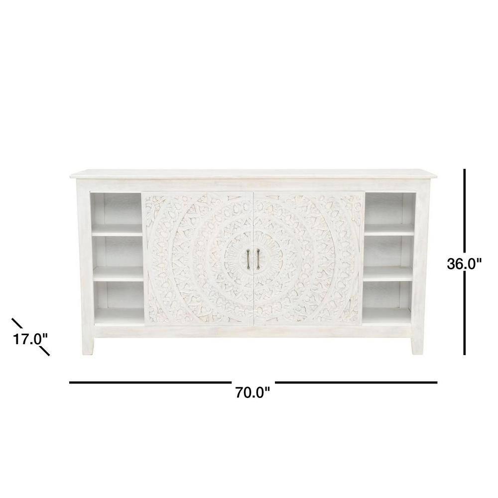 Home Decorators Collection Chennai 70 in. White Wash TV stand 9510100940