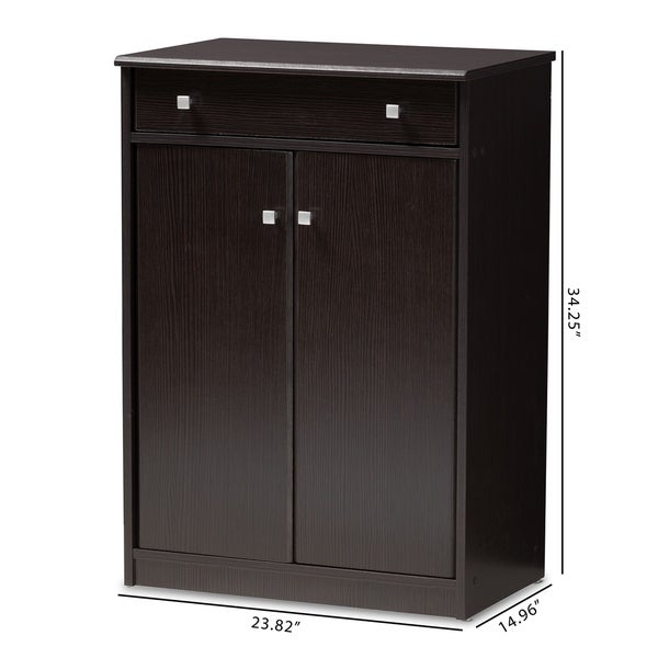 Contemporary Dark Brown Shoe Cabinet by Baxton Studio - - 22580566