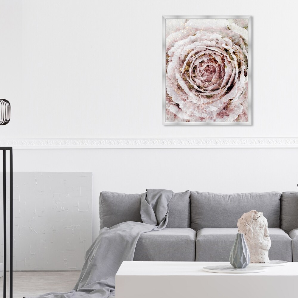 Blush Pink and White Rose Flower Farmhouse Frame Art Print for Entry Way