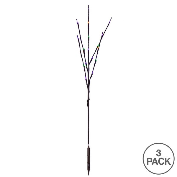 Vickerman 60 Mardi Gras LED Twig Light Set on Brown Wire Pack of 3