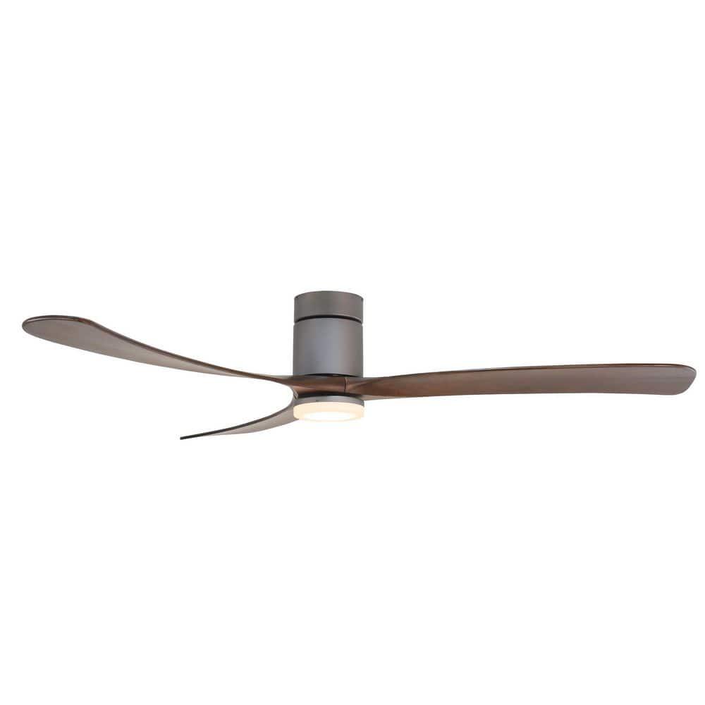 FORNO VOCE Curva 72 in Titanium Body and Black Walnut Wood Blade Voice Activated Smart Ceiling Fan