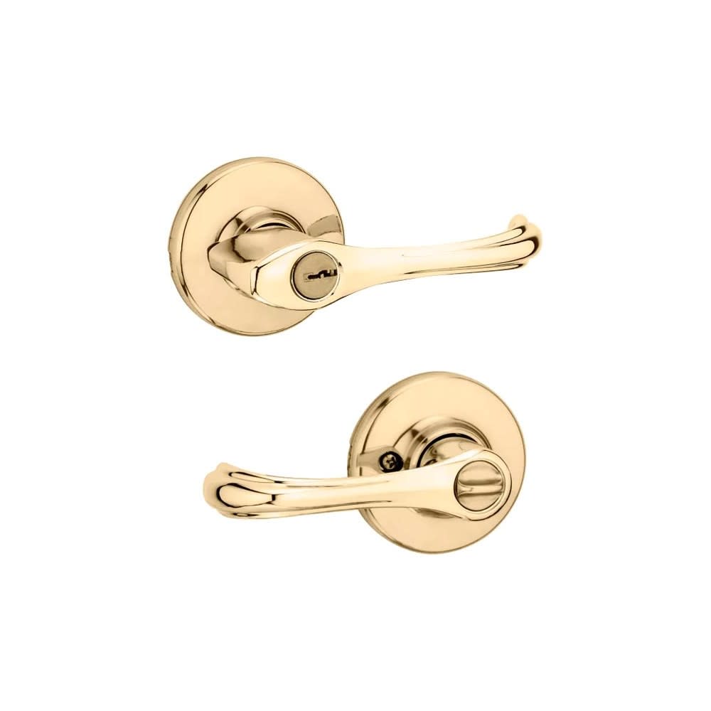 Polished Brass Keyed Entry Dorian Lockset Door Lever