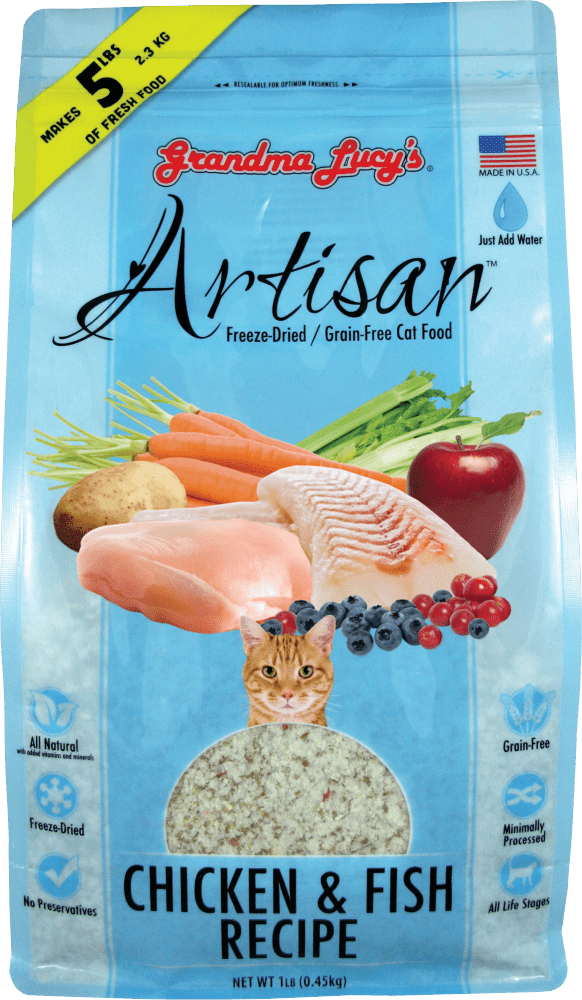 Grandma Lucy's Artisan Grain-Free Chicken and Fish Freeze-Dried Cat Fo