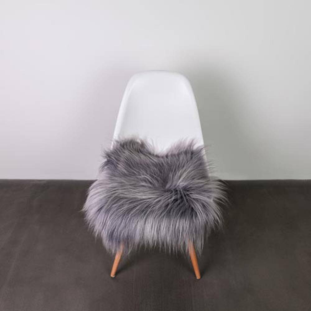 natural Icelandic Gray Brisa 15 in. x 15 in. Sheepskin Chair Pad 676685026255