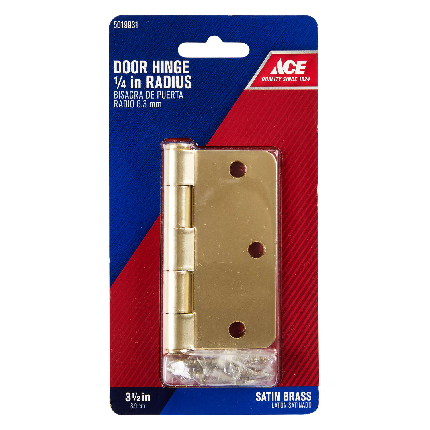 Ace 3-1/2 in. L Satin Brass Residential Door Hinge 1 pk