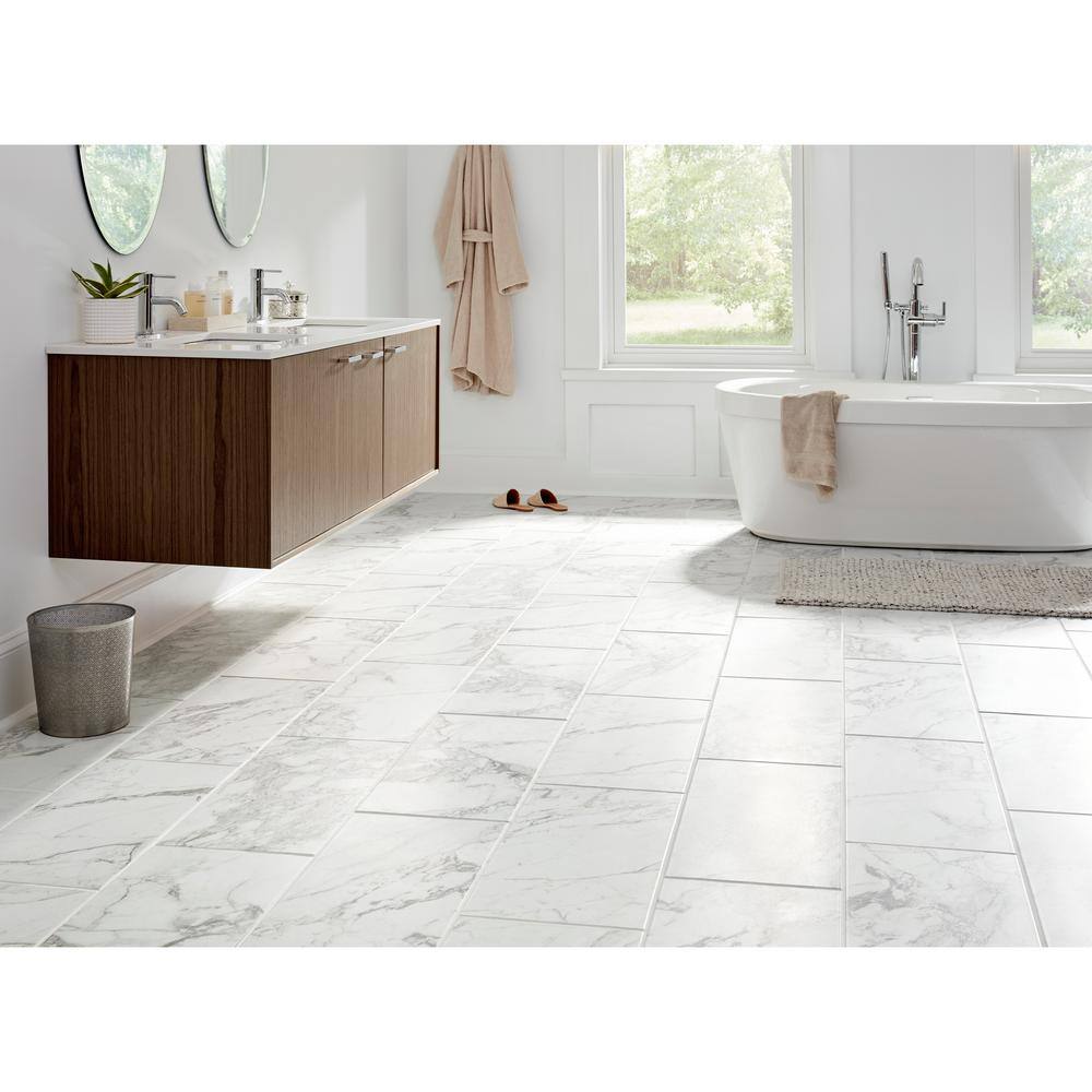 Marazzi EpicClean Milton Arabescato Marble 12 in. x 24 in. Glazed Porcelain Floor and Wall Tile (15.6 sq. ft.Case) ML401224ECHD1P6