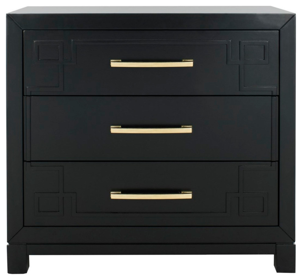 Dana 3 Drawer Chest Black/ Gold   Modern   Accent Chests And Cabinets   by Virgil Stanis Design  Houzz