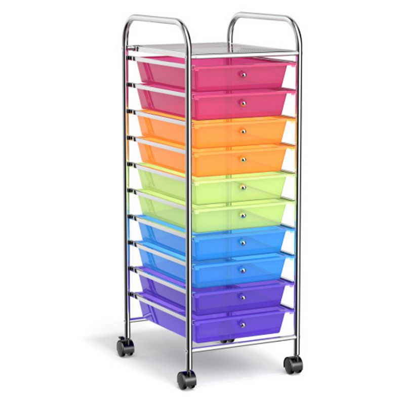 10 Drawer Rolling Storage Cart Organizer