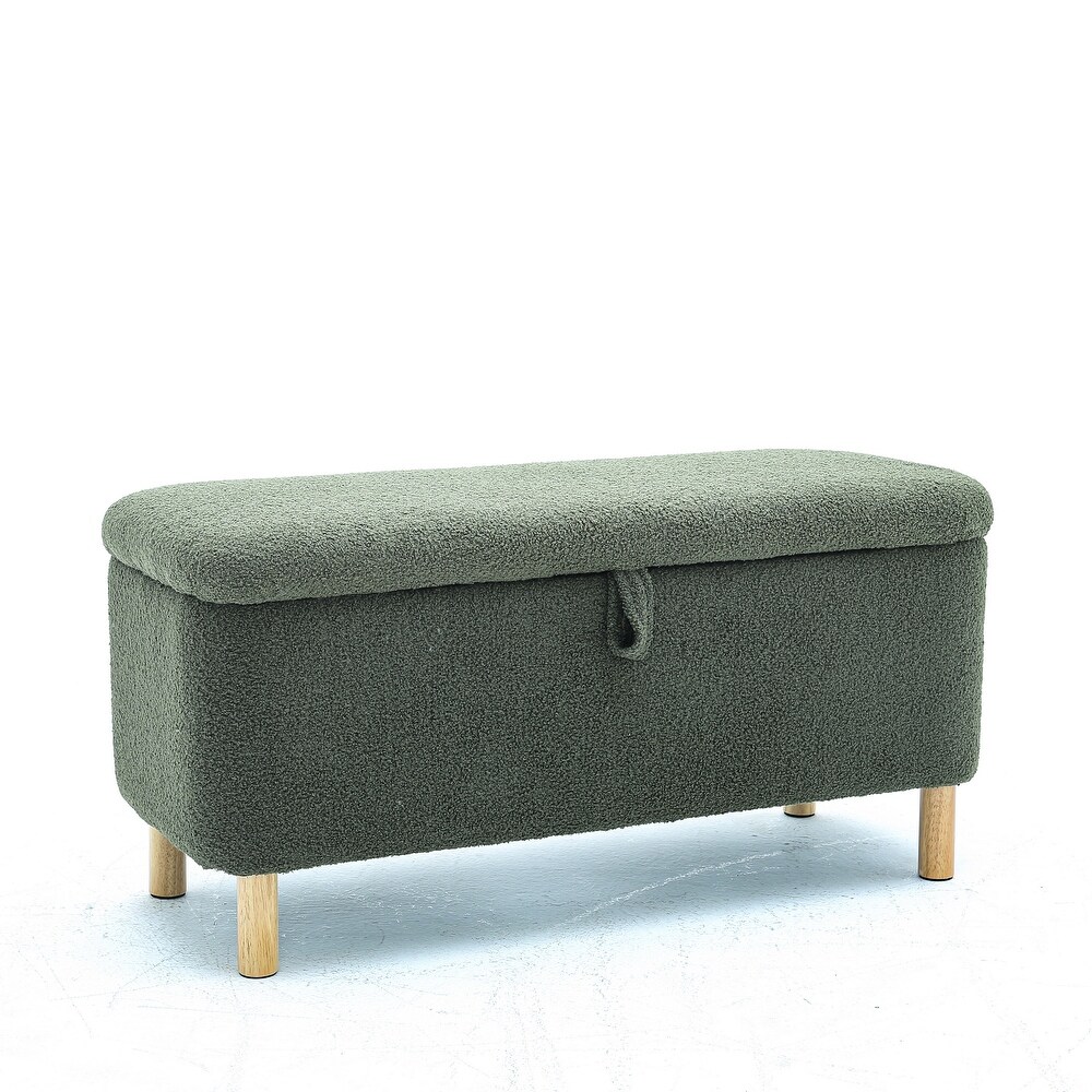 Shoe Storage Bench Entryway Bench w/ Padded Seat Cushion  Dark Green