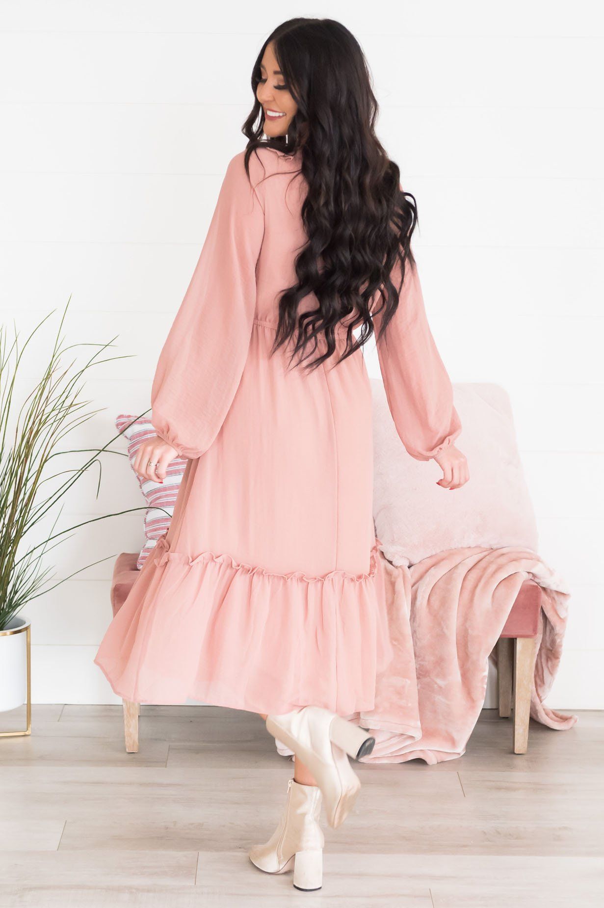 The Faith Modest Ruffle Dress