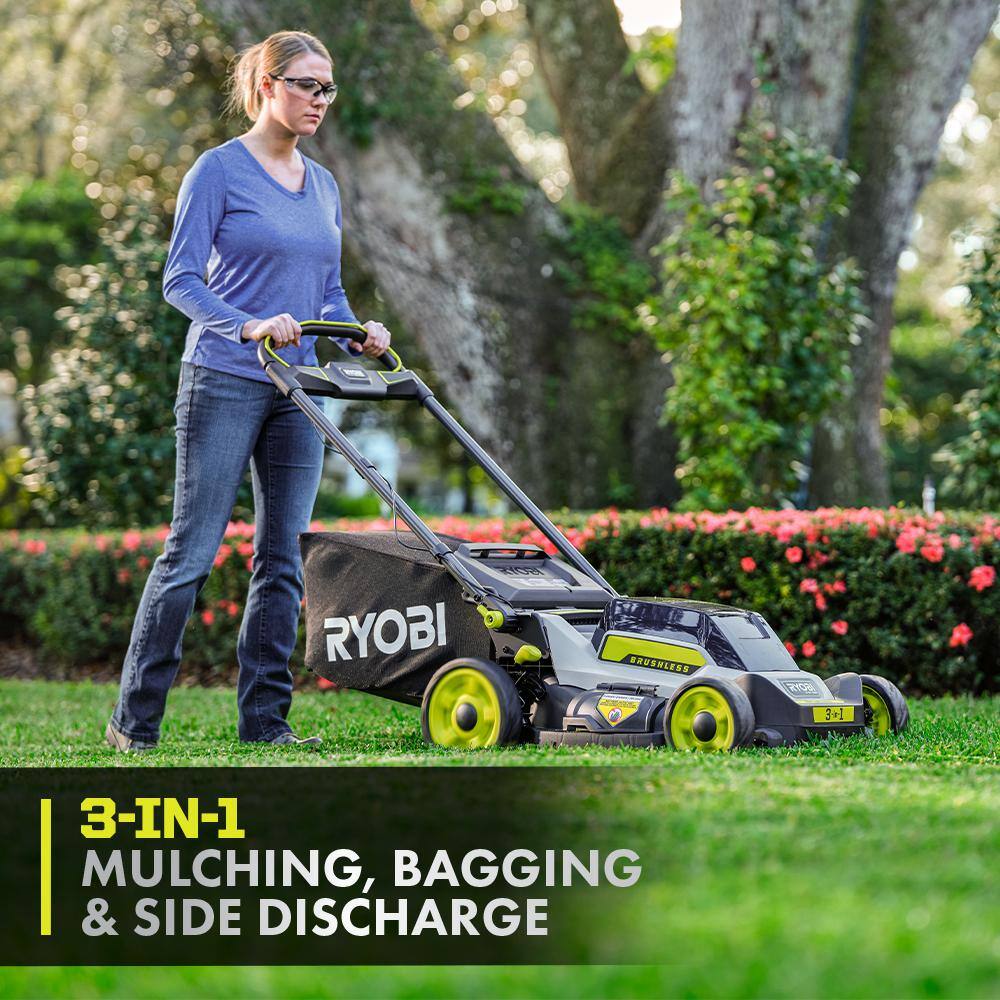 RYOBI 40V HP Brushless 20 in. Cordless Battery Walk Behind Push Mower (Tool Only) RY401017BTL