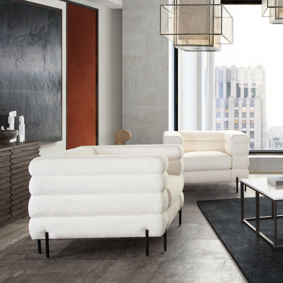 Vox Tufted Chair  White   Transitional   Armchairs And Accent Chairs   by AMOC  Houzz