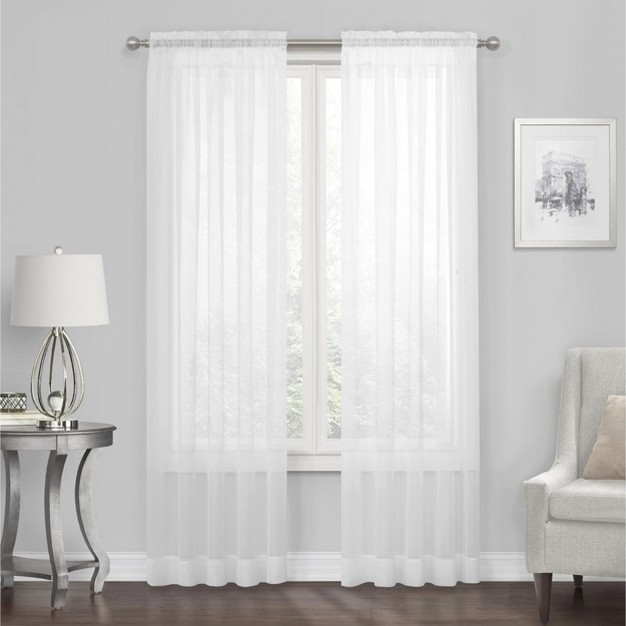 Kate Aurora Living 4 pack High End Luxe Rod Pocket Sheer Voile Window Curtain Set