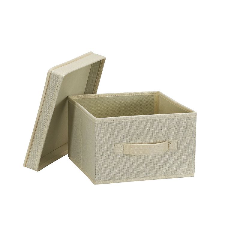 Household Essentials Medium Canvas Storage Boxes with Lids