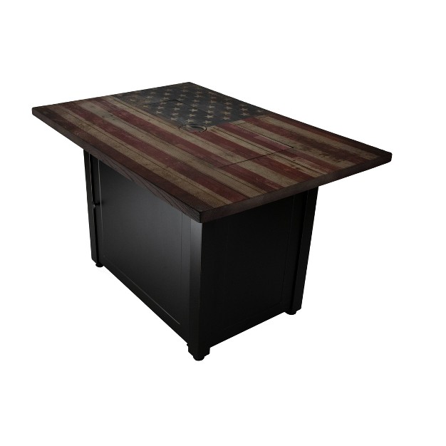 Rectangle Lp Gas Outdoor Fire Pit Black