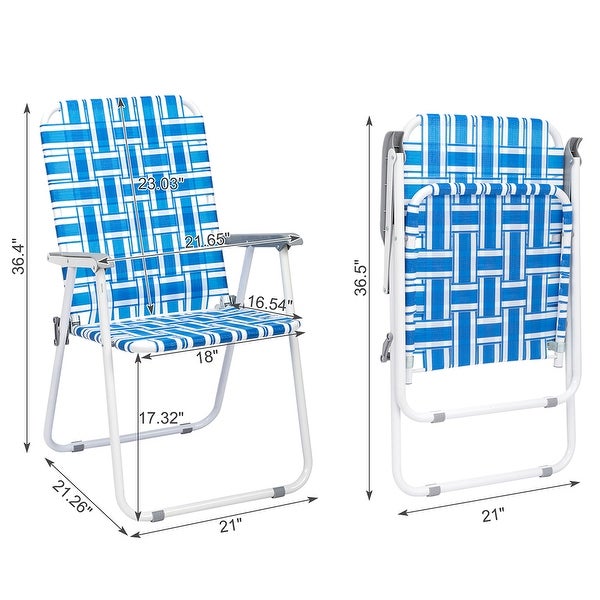 2pcs Foldable Portable Beach Chair Camping Chairs - Overstock - 36369406