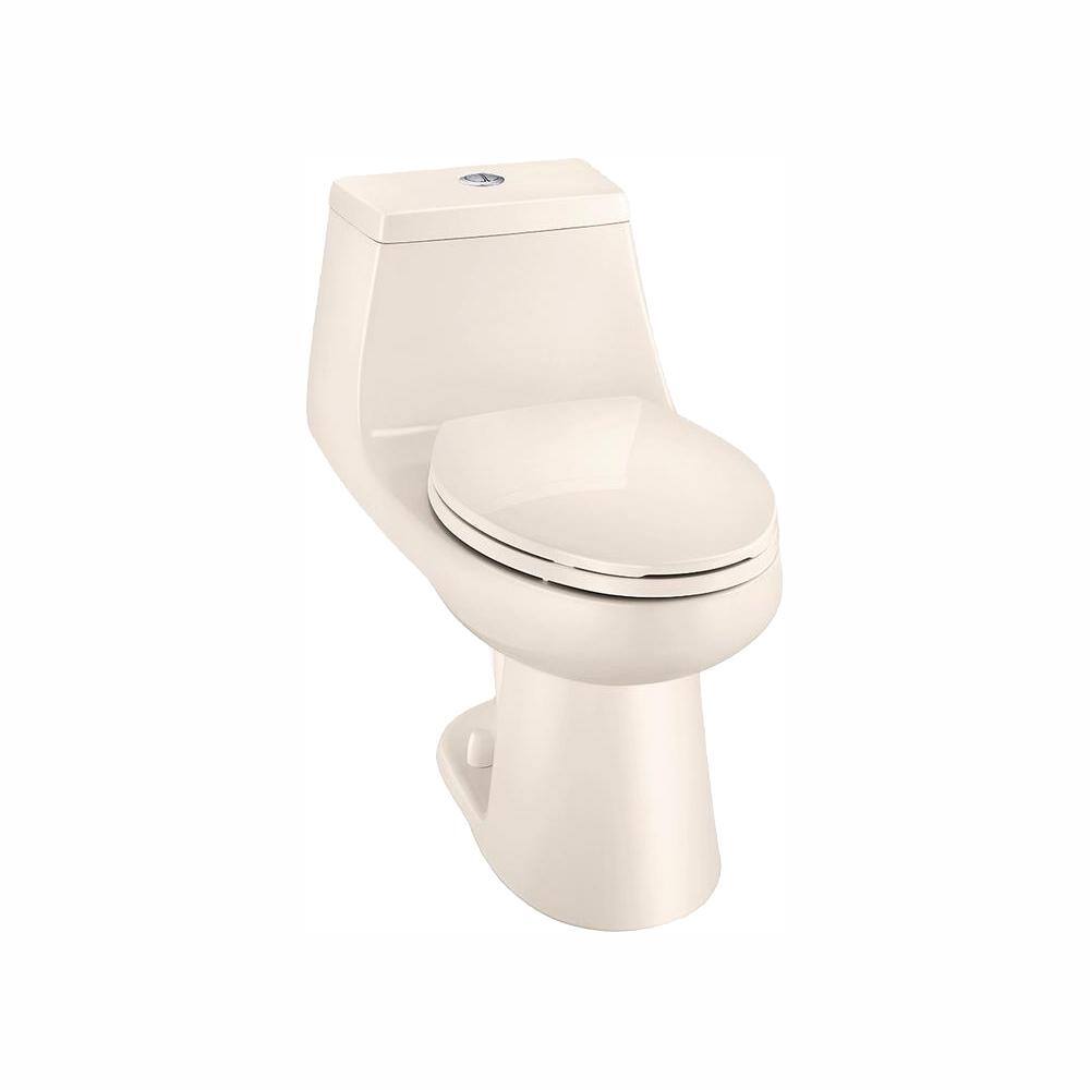 Glacier Bay 1-Piece 1.1 GPF1.6 GPF High Efficiency Dual Flush Elongated All-in-One Toilet in Bone N2420-BNE