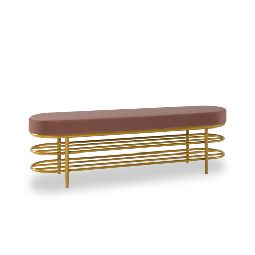 Shoe storage bench PINK Velvet W22349681