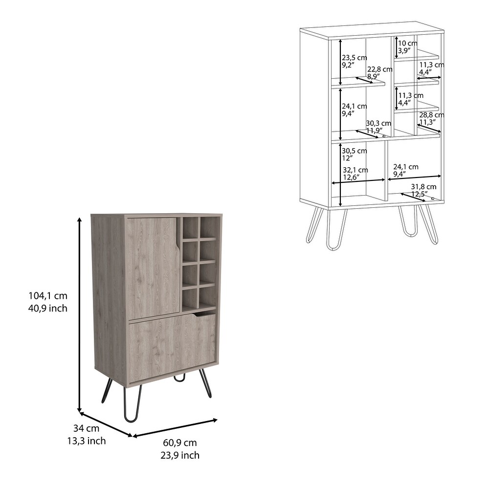 Bar Cabinet Eight Wine Cubbies And Two Cabinets With Single Door