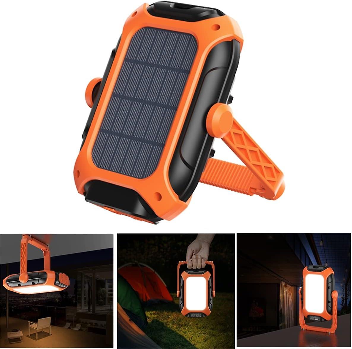 2 In 1 Rechargeable Work Lamp With Solar Charge - Camping Lamp - Emergency Light With Powerful Magnet - Multifunctional - For Outdoor Use - Camping