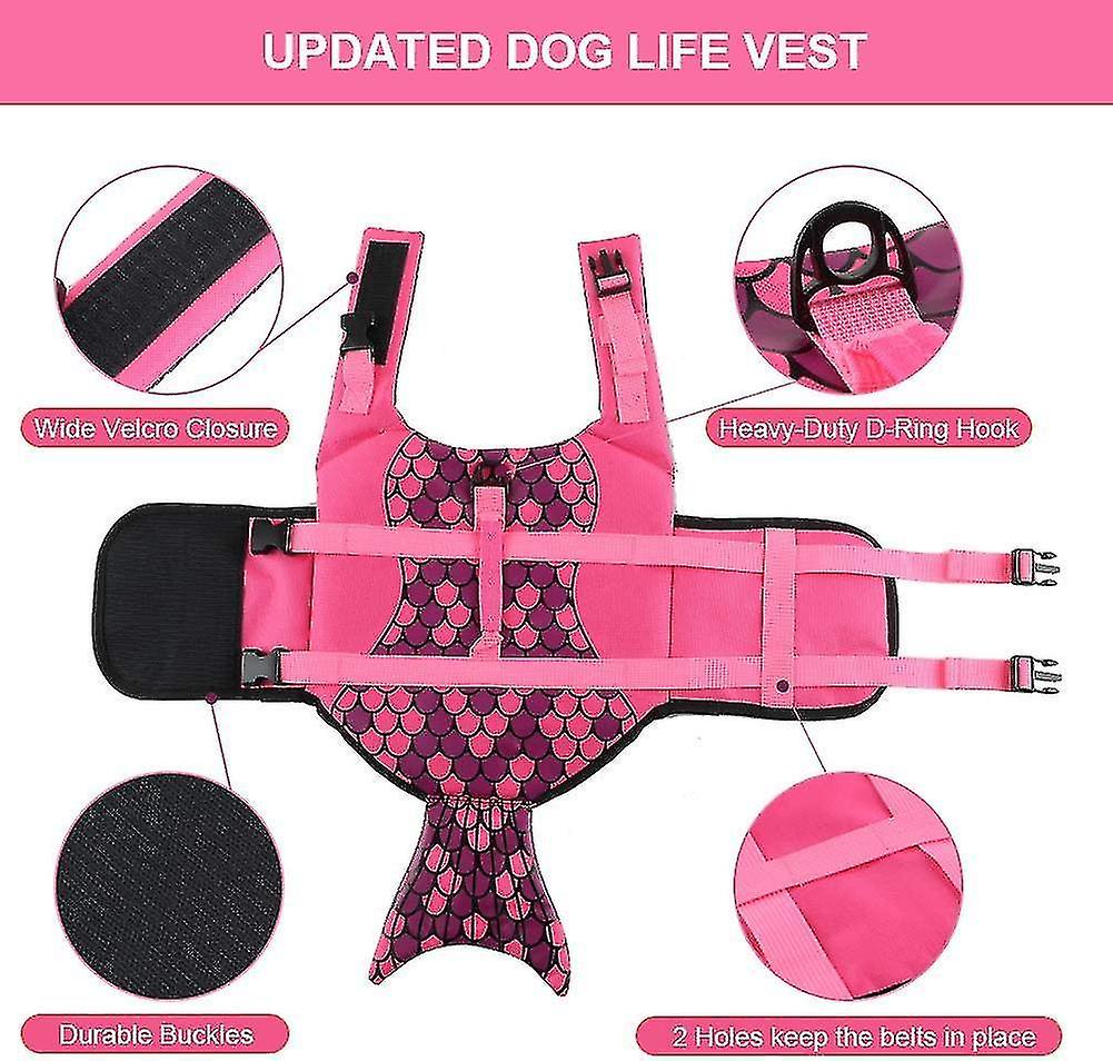 Large Dog Life Jacket， Dog Life Vests For Swimming， Float Coat Swimsuits Flotation Device Life Prese