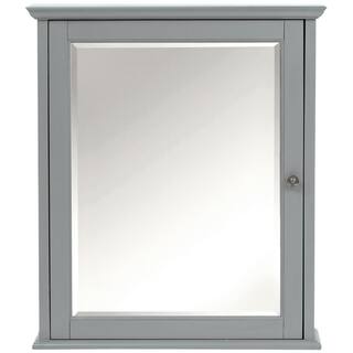 Home Decorators Collection Hamilton 24 in. W x 27 in. H Wall Mirror Cabinet in Grey 0567500270