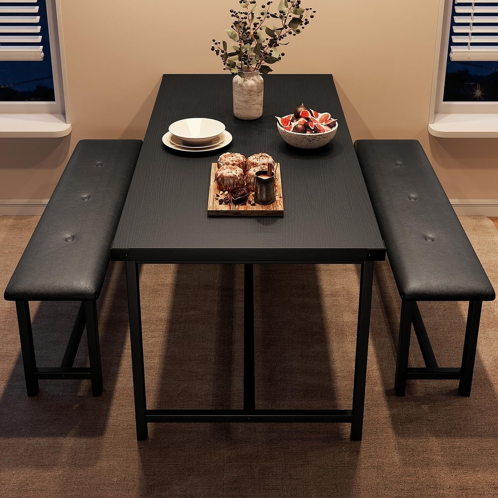 Dining Table Set for 4  Kitchen Table with Benches