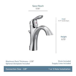 MOEN Eva Single-Handle Single Hole High-Arc Bathroom Faucet in Brushed Nickel 6400BN