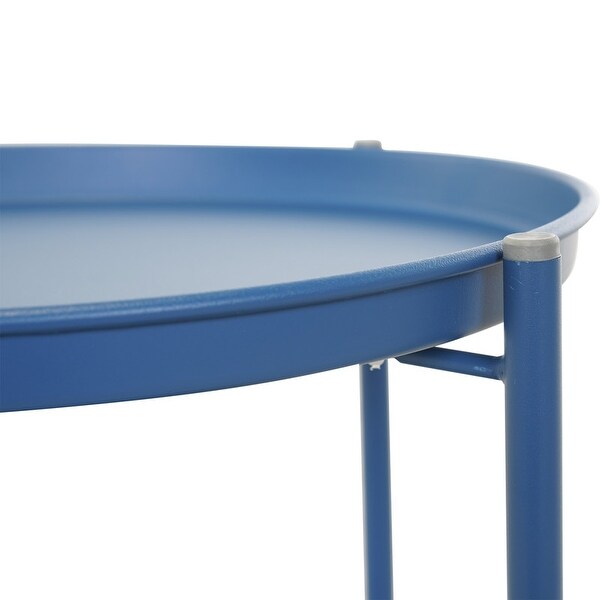 2Tier Metal Round Side Table for Outdoor and Indoor Use