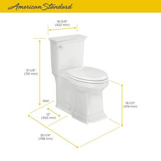 American Standard Town Square S Right Height 2-Piece 1.28 GPF Single Flush Elongated Toilet in White Seat Included 281AA104.020