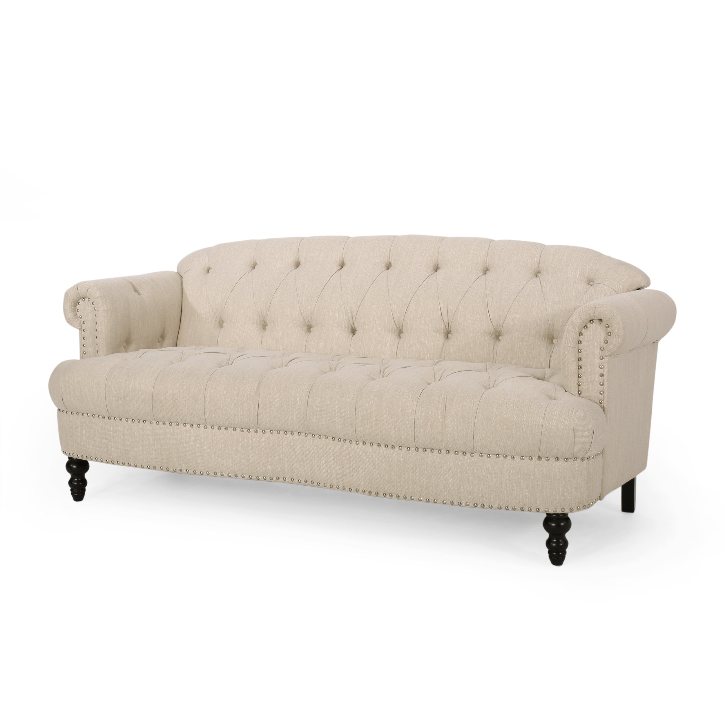 Elspeth Contemporary Deep Tufted Sofa with Nailhead Trim