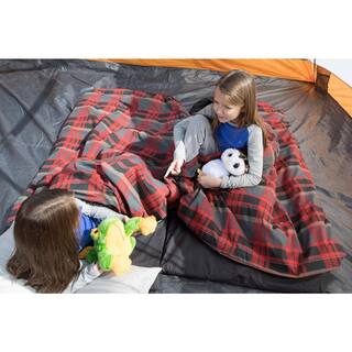 Disc-O-Bed Children's Duvalay with Luxury Lumberjack Pattern Memory Foam Sleeping Bag and Duvet 50354