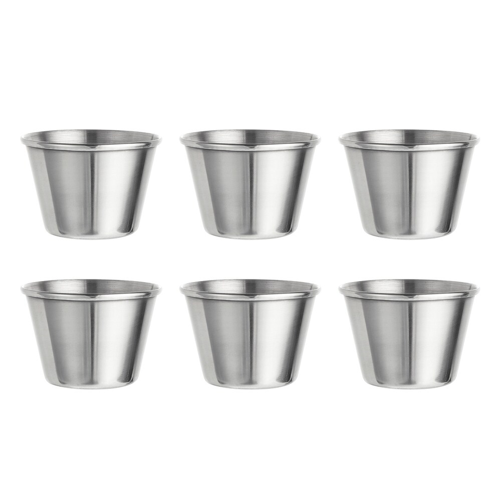 Stainless Steel Shot Glasses  6pcs 70ml/2.5 OZ Clear for Bar Restaurants Home   Silver