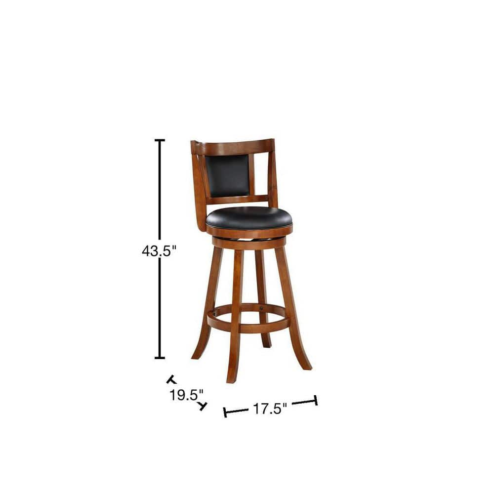 Boraam Avianna 29 in. Walnut Swivel Bar Stool with Cushion 62529