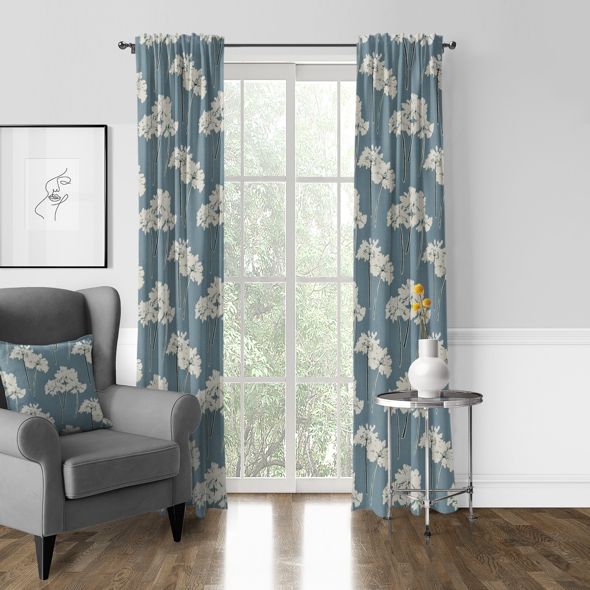 Summerfield Blue Drapery