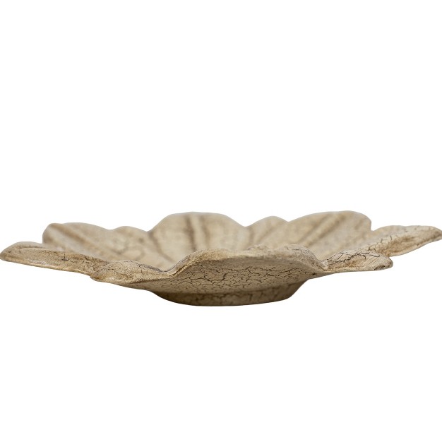 Flower Trinket Tray White Paper Mache By Foreside Home amp Garden