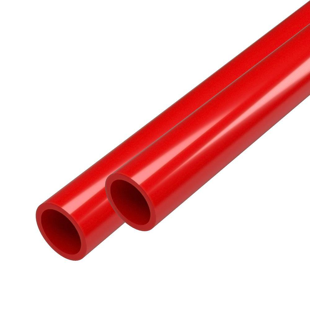 Formufit 12 in. x 5 ft. Furniture Grade Schedule 40 PVC Pipe in Red (2-Pack) P012FGP-RD-5x2