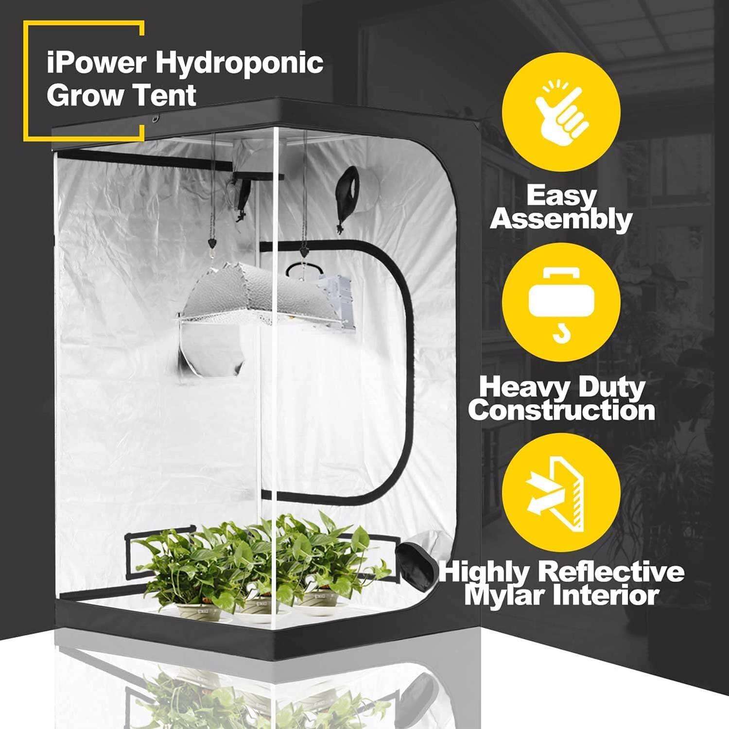 iPower Hydroponic Grow Tent 60 in. H X 48 in. W