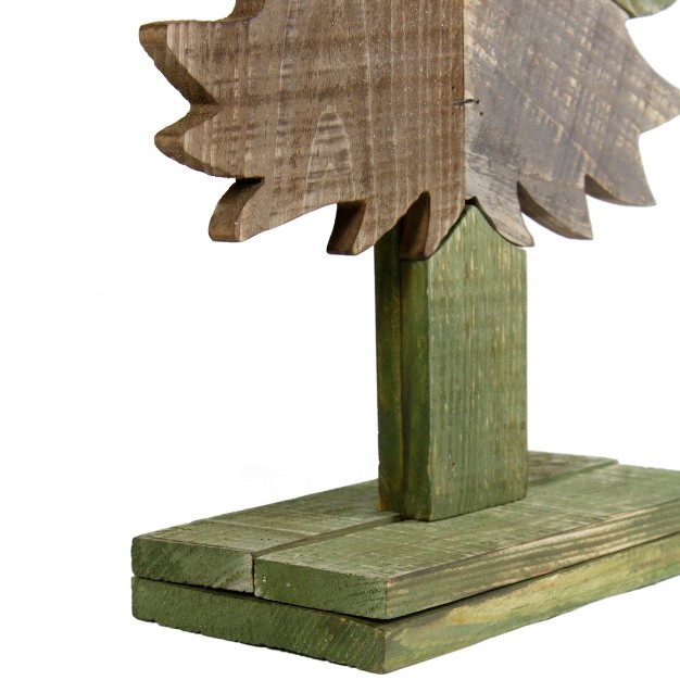 Green And Brown Textured Wood Tabletop Christmas Tree