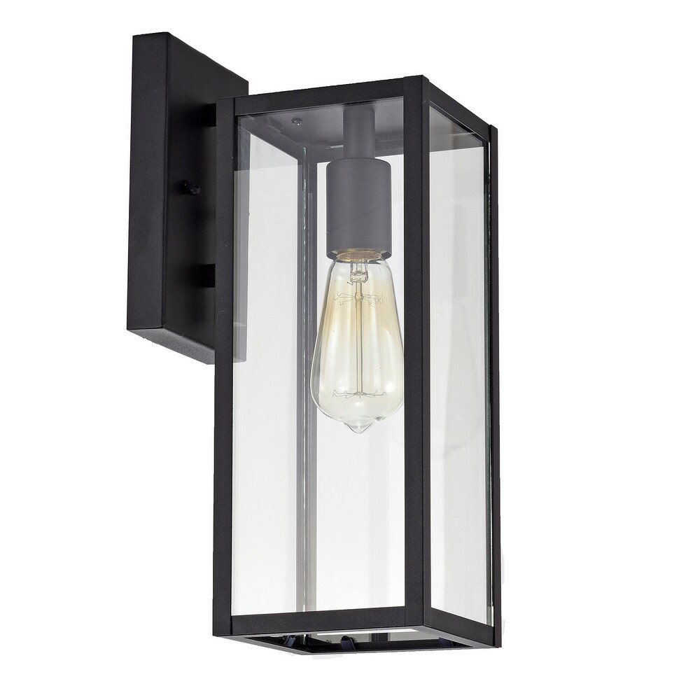 Rectangular Porch Light with One Light Lantern Matte Black Finish   7.25*5*13.75