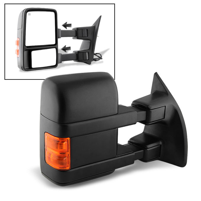 Fit 08-16 F250 SuperDuty Power Heated Extendable Towing Mirror Passenger Side